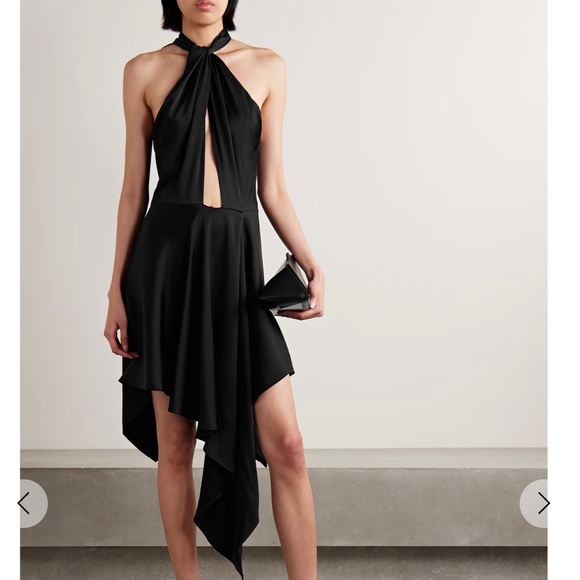 ORIG $1790 Stella McCartney runway halterneck asymmetric dress 38 Italian 2-4 US